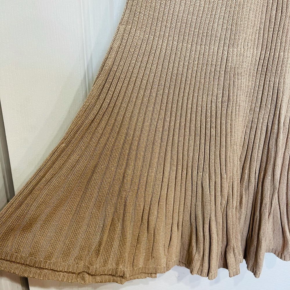 FREE w purchase knit skater dress, 3/4 sleeves, knee length, taupe color, pullon - Picture 5 of 12